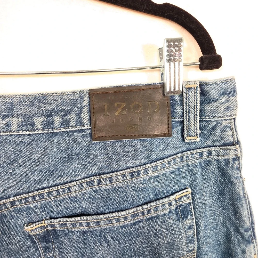 Vintage IZOD Jeans Men's 36x32 Light Wash Relaxed Fit Straight Leg Denim Classic